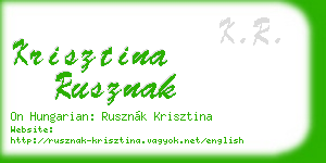 krisztina rusznak business card