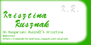 krisztina rusznak business card